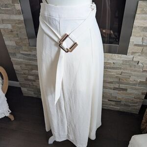 Ricki's Elegant Cream Maxi Skirt with Buckle Accent